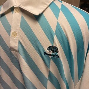 Princeville Nike Shirt Mens Blue Polo Golf Dri Fit Tour Performance 44 L Golfer